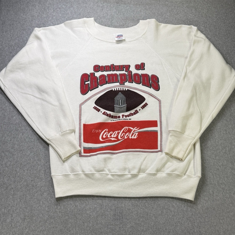 Vintage 1992 Alabama Century of Champions Coca-Cola Sweatshirt‎ M USA Raglan